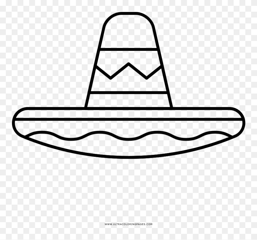 Sombrero Coloring Page - Line Art Clipart
