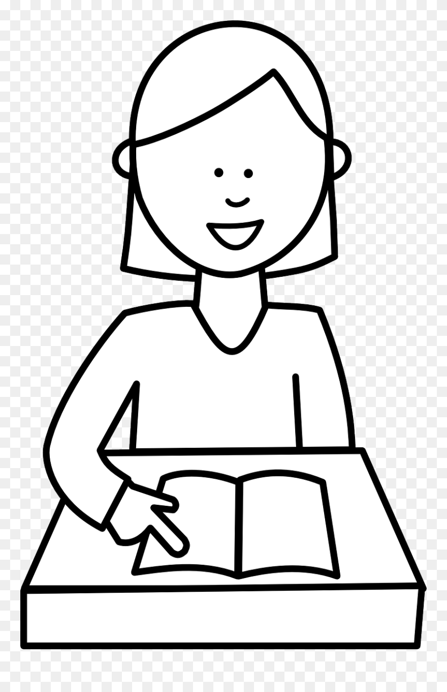 Studying Clipart Black And White - Png Download