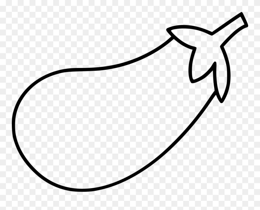 Eggplant Coloring Picture Transparent & Png Clipart - Eggplant Clipart Black And White