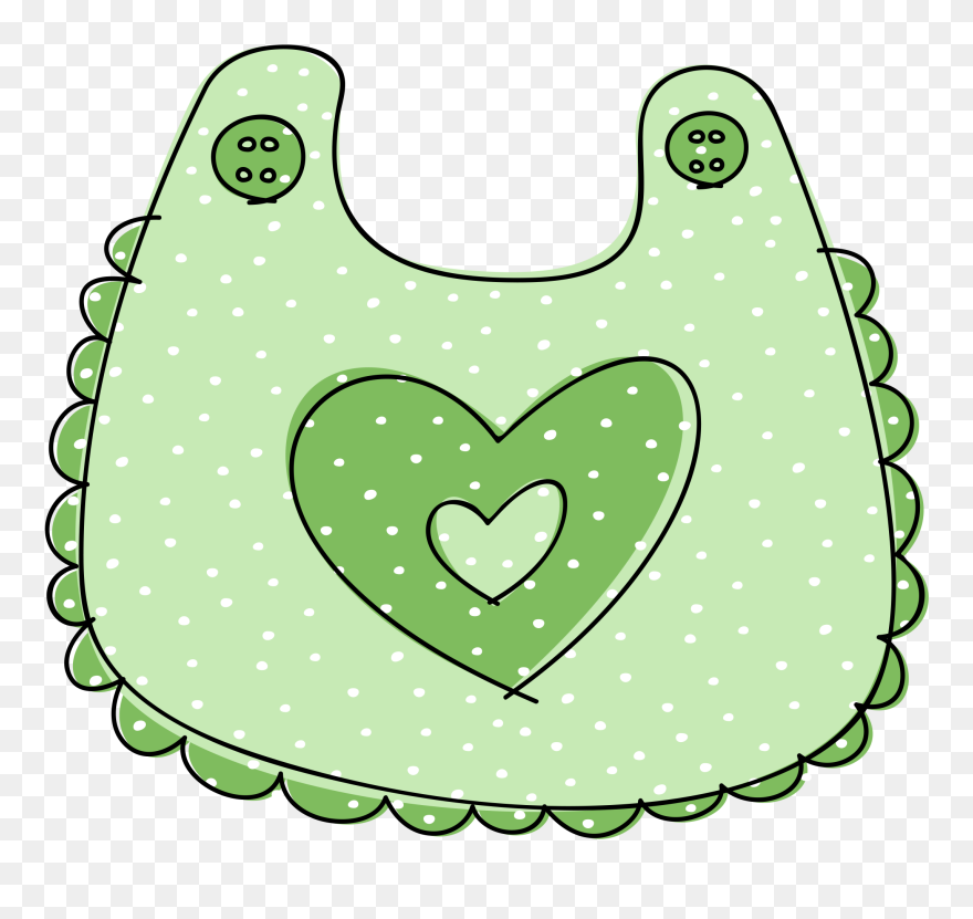 Baby Shower Clipart Green - Clip Art Of Bib - Png Download