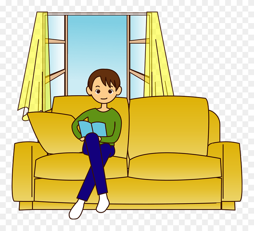 Man Reading Book Clipart - 本 を 読む 男性 イラスト - Png Download