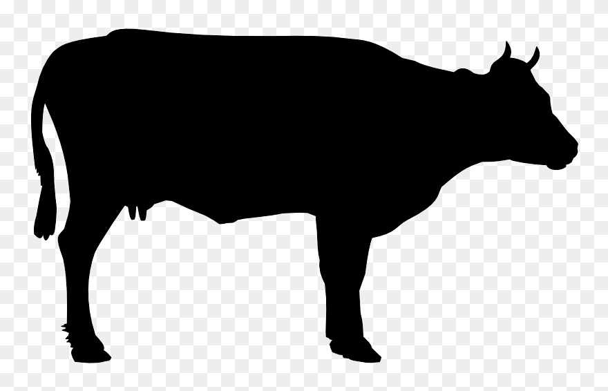 Free Cow Vector - Cow Silhouette Png Clipart