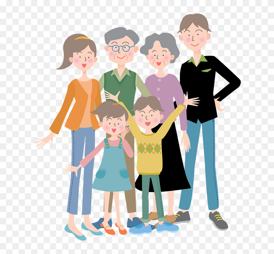 Three Generation Family Clipart - Cartoon - Png Download
