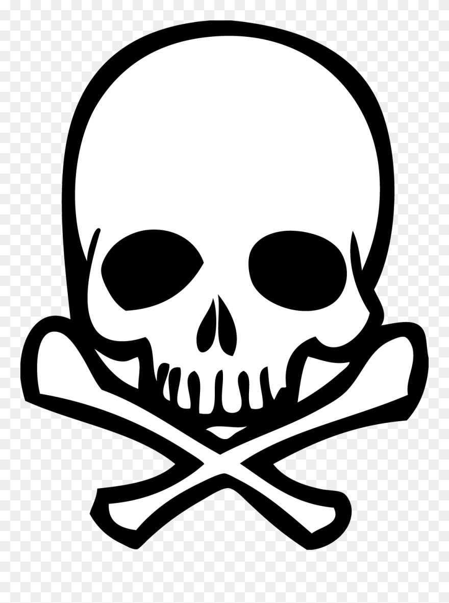 Skull And Crossbones Drawing Human Skull Symbolism - Simple Skeleton Face Drawing Clipart