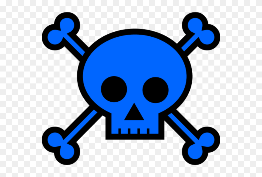 Picture Royalty Free Skulls - Blue Skull And Crossbones Clipart