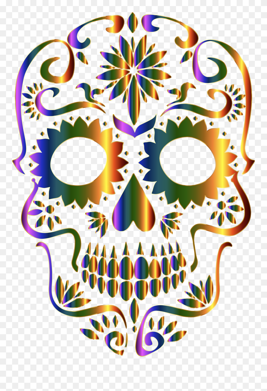 Sugar Skull Clipart Transparent Background - Transparent Background Sugar Skull Clipart - Png Download