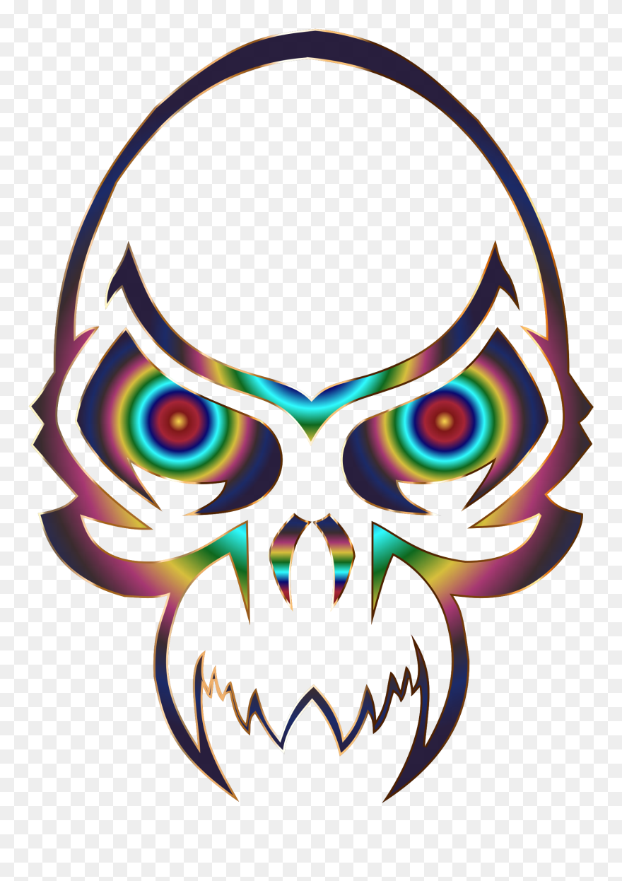 Skull Clipart Colorful - Tattoo Simple Design Tribal Tattoo - Png Download