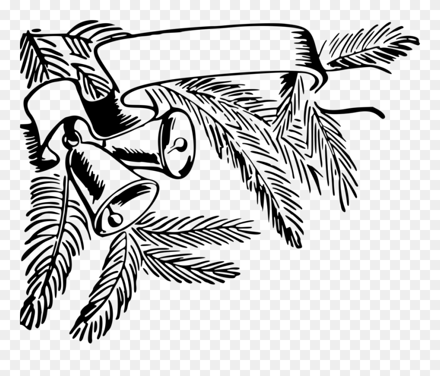 Line Art,plant,art - Christmas Tree Drawing Black And White Clipart