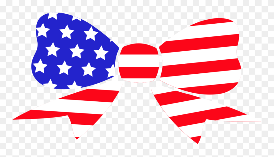 Clipart Bow Flag American - American Flag Bow Clipart Png Transparent Png