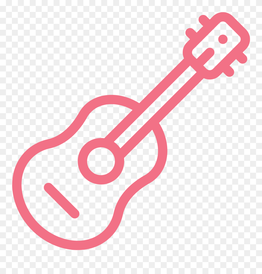 Transparent Minimalist Clipart - Guitar Icon Png