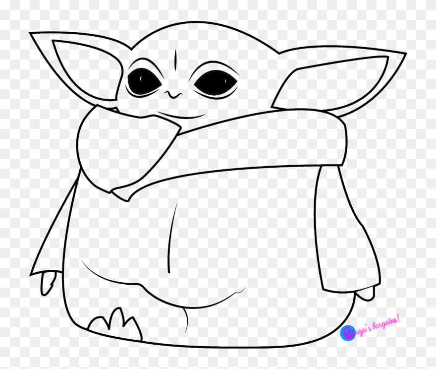 Baby Yoda Drawing Outline Clipart