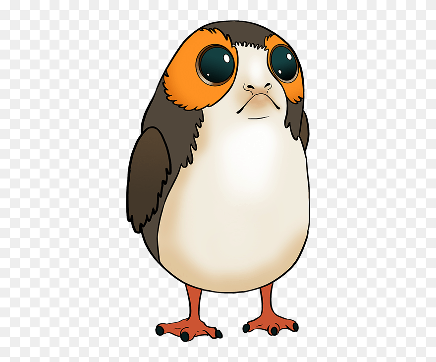How To Draw Porg From Star Wars - Star Wars Porg Drawing Clipart
