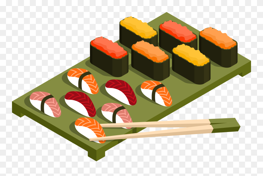 Japanese Food Clipart Cute - Transparent Background Sushi Clipart - Png Download