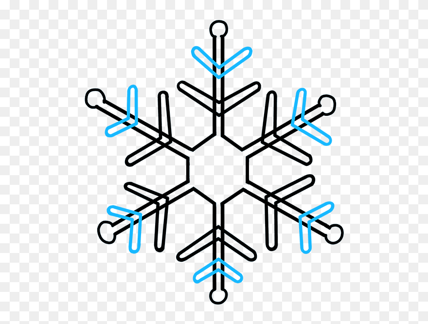 How To Draw A Snowflake Clipart - Snowflake Drawing - Png Download