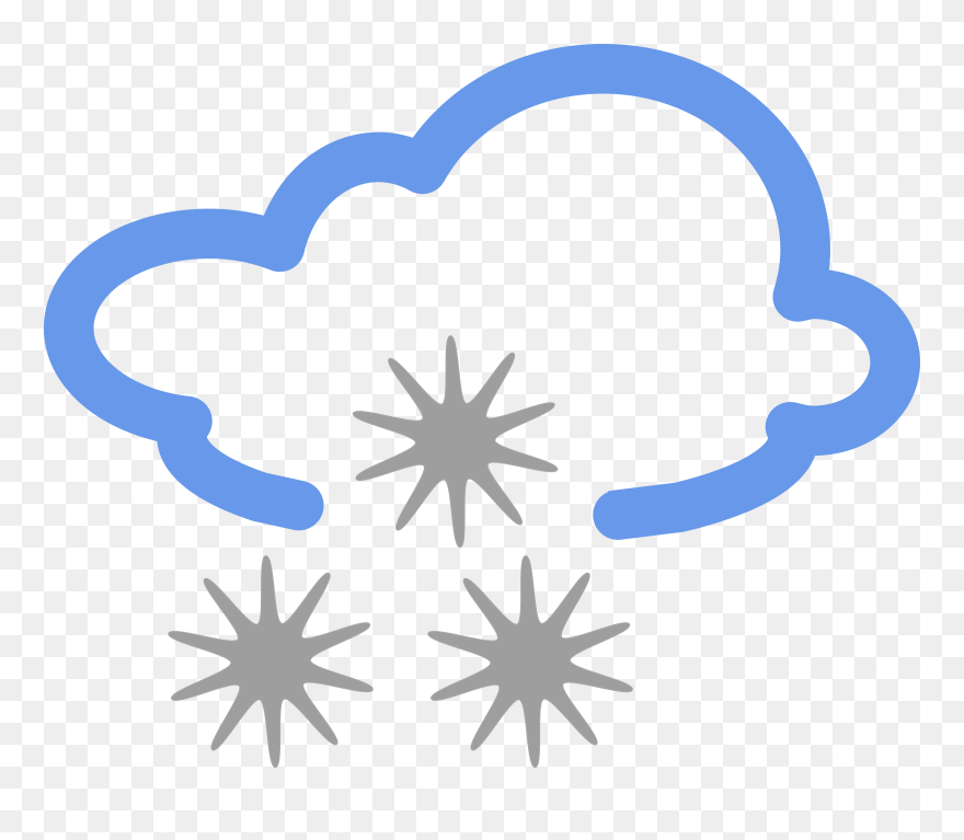 Cloud And Snowflake Clipart Graphic Royalty Free Clipart - Windy Weather Symbols - Png Download