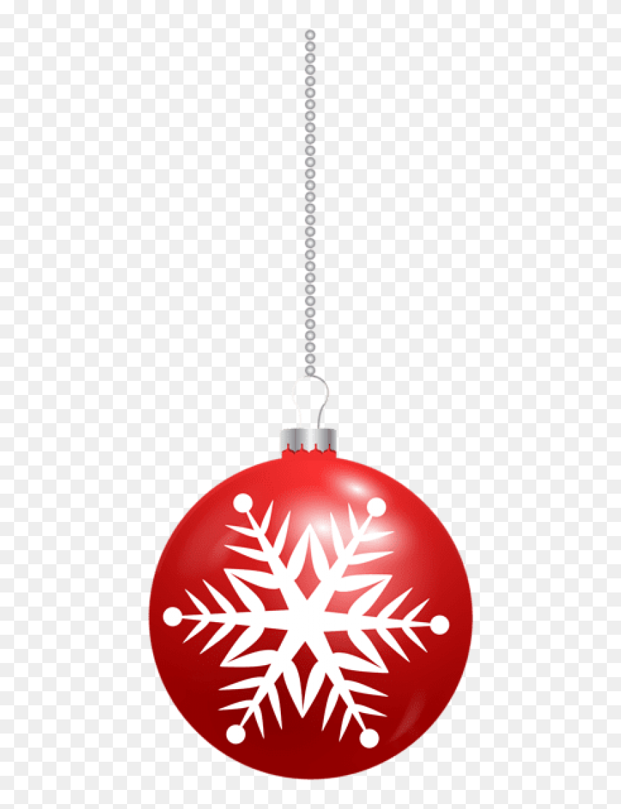 Christmas Ball With Snowflake Png - Christmas Ball Ornament Clip Art Red Transparent Png