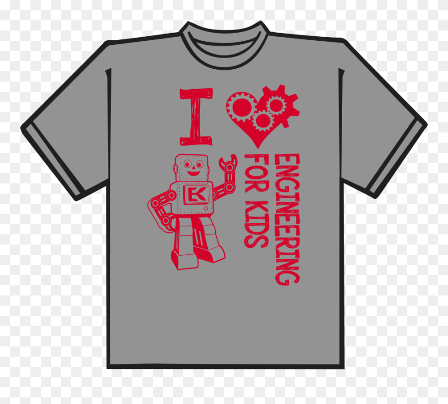 Sport Grey T Shirt With Red Printing - Active Shirt Clipart