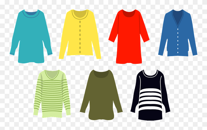 Clothes Cardigan Knitwear Clipart - Sweater - Png Download