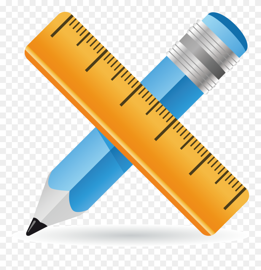 Clipart Ruler Supply, Clipart Ruler Supply Transparent - Pencil And Ruler Clipart - Png Download