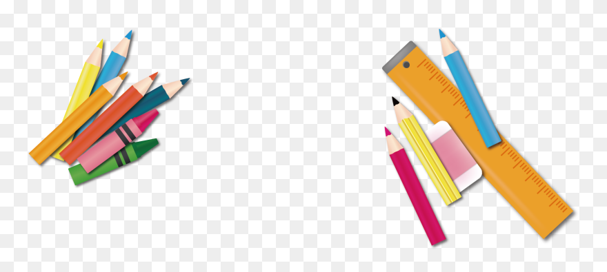 Vector Cartoon Stationery Pencil Eraser Ruler - Pencil Ruler Eraser Cartoon Clipart