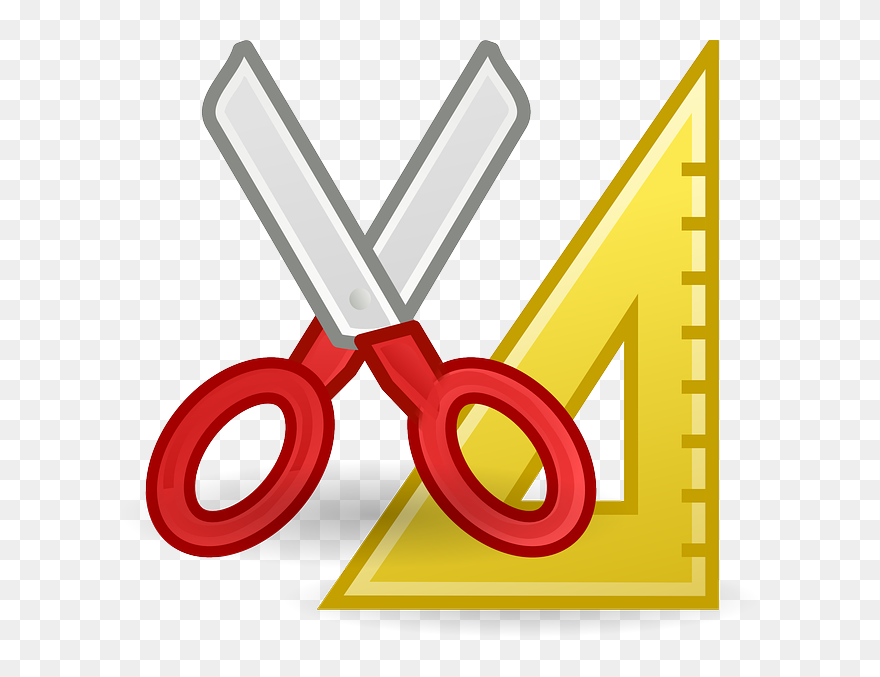 Accessories, Scissors, Cut, Measure, Set Square, Icon - Pair Of Scissors And Ruler Clipart