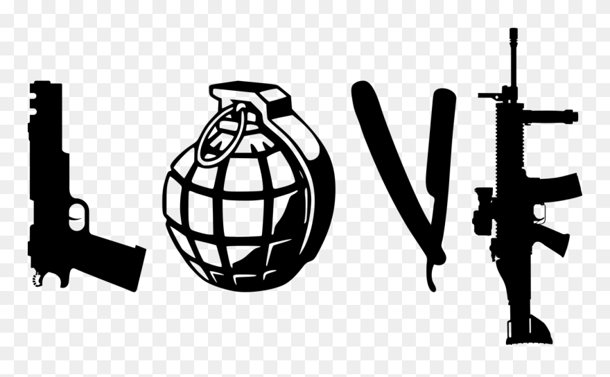 True Love - Love Army Guns Clipart
