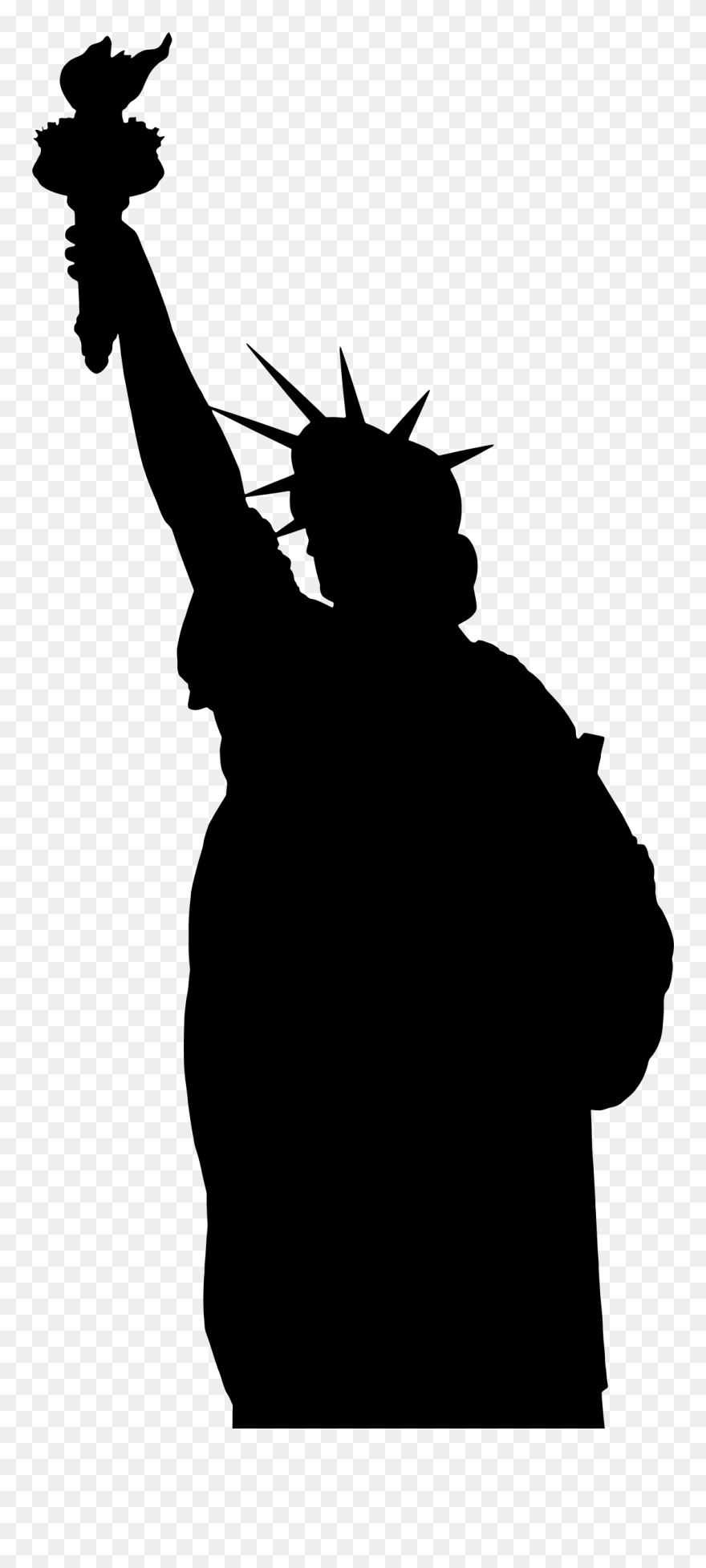 Transparent Statue Of Liberty Clipart Black And White - Silhouette Statue Of Liberty Cut Out - Png Download