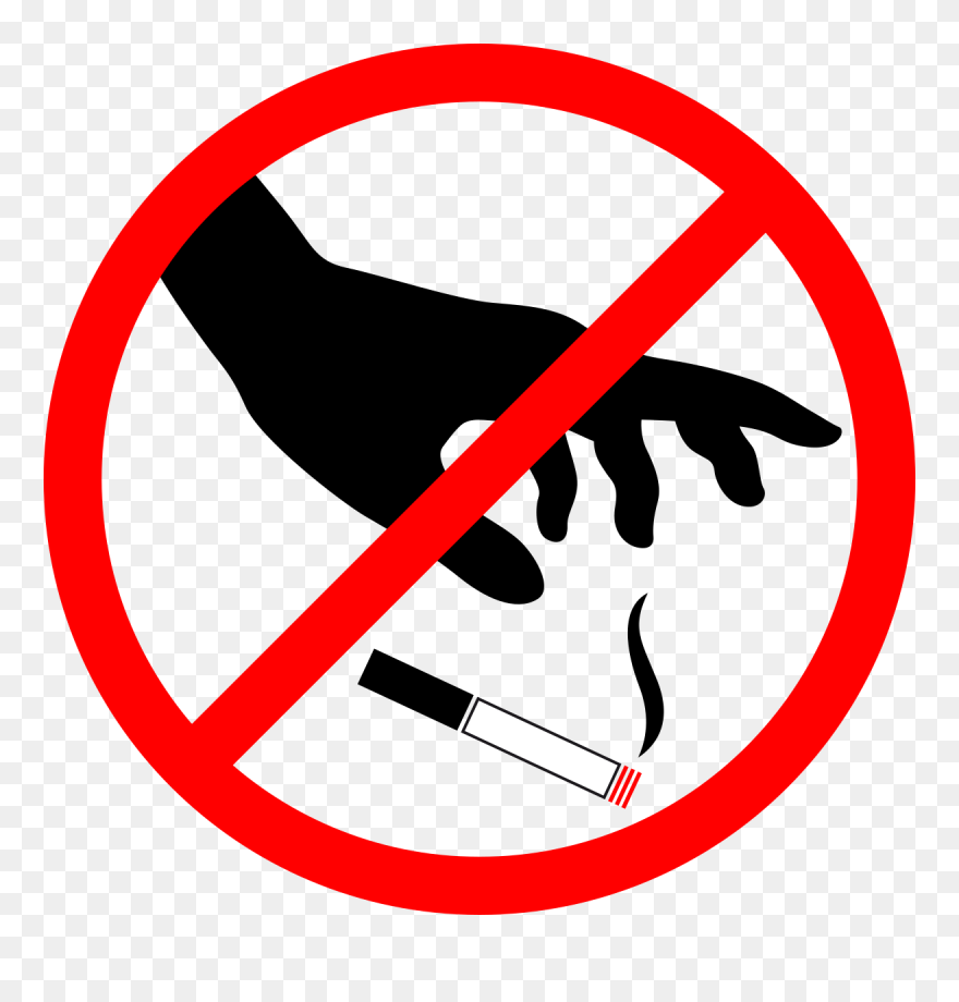 No Butts Dropping - No Cigarette Butts Stencil Clipart