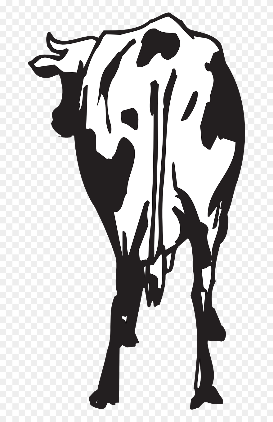 Cow Back Side Vector Clipart