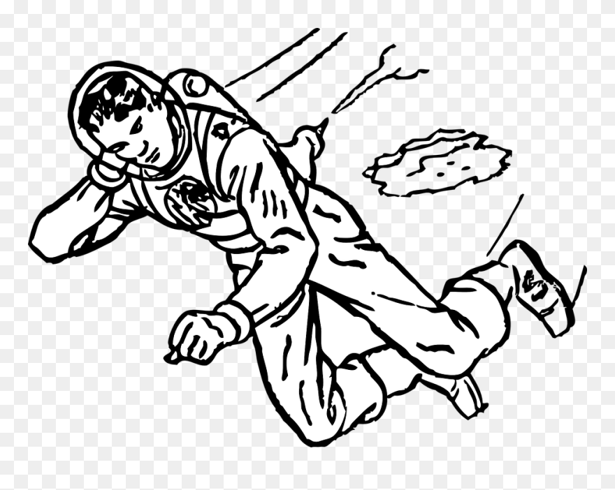 Jetpack Spacesuit Astronaut Spaceman Cosmonaut - Spaceman Drawing Cartoon Clipart