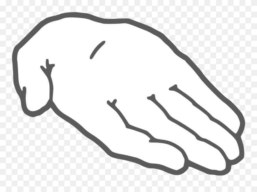 Line Art,plant,area - Open Hand Clipart Black And White - Png Download