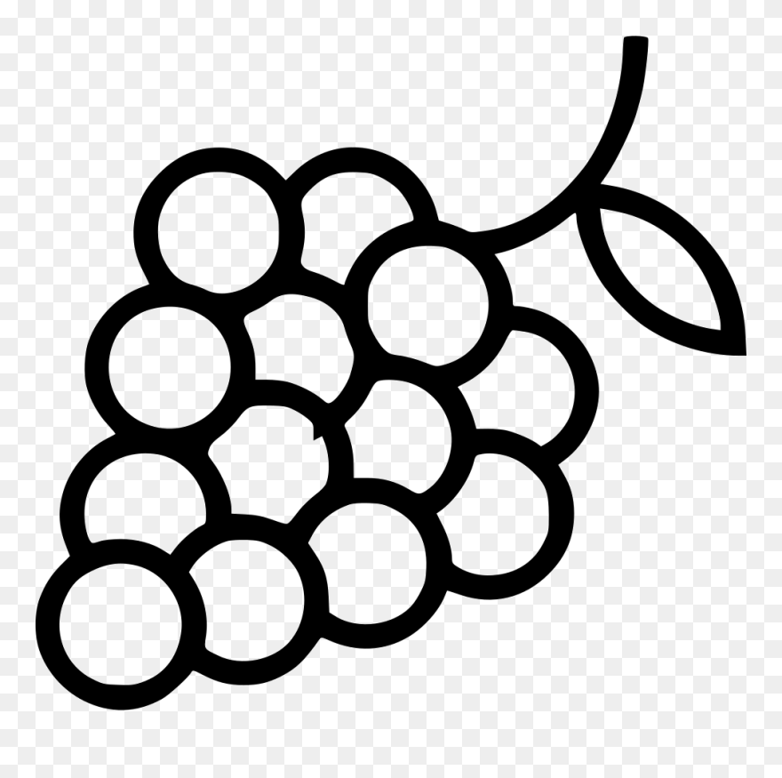 Grape Clipart Svg - Black And White Grapes Clip Art - Png Download