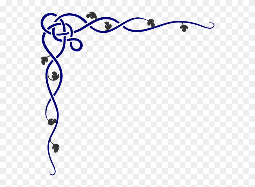 Grape Vine Border Clip Art Free Clipart - Blue Clip Art Borders - Png Download
