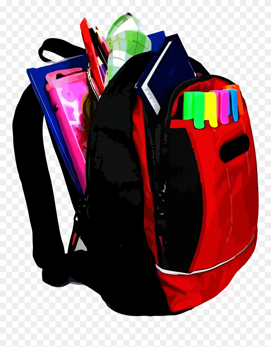 School Bag White Background Clipart
