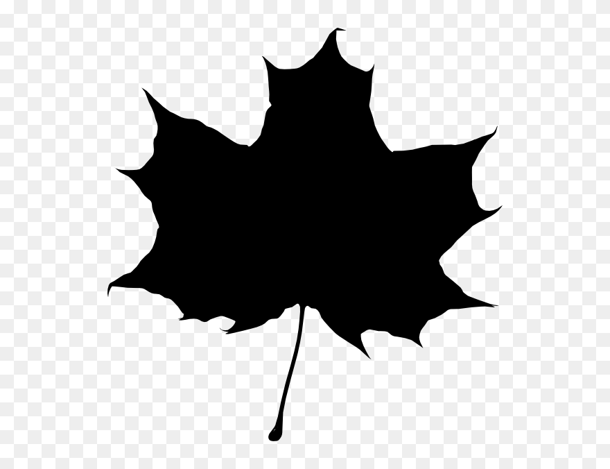 Drawing Silhouette Leaf Clip Art - Fall Leaf Clip Art Black - Png Download