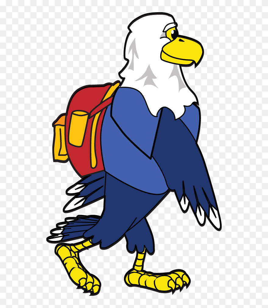Eagle With Backpack - Eagle Backpack Clipart - Png Download