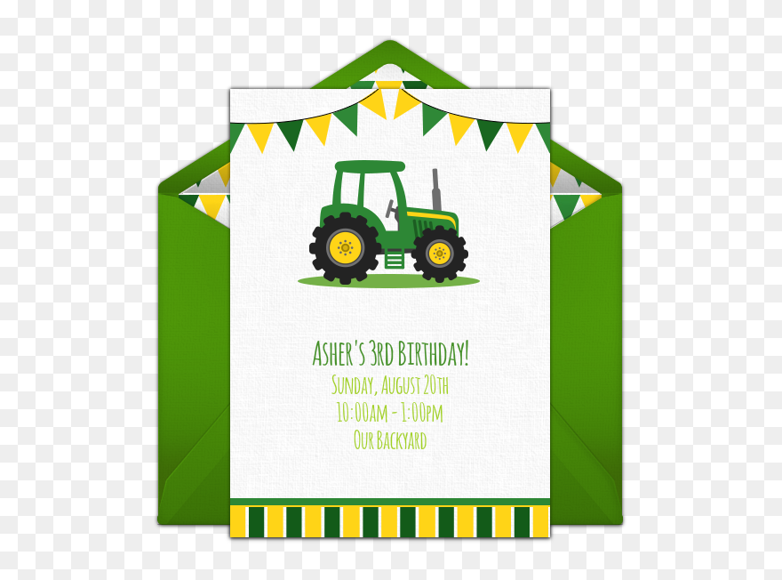 Tractor Birthday Invitation Clipart