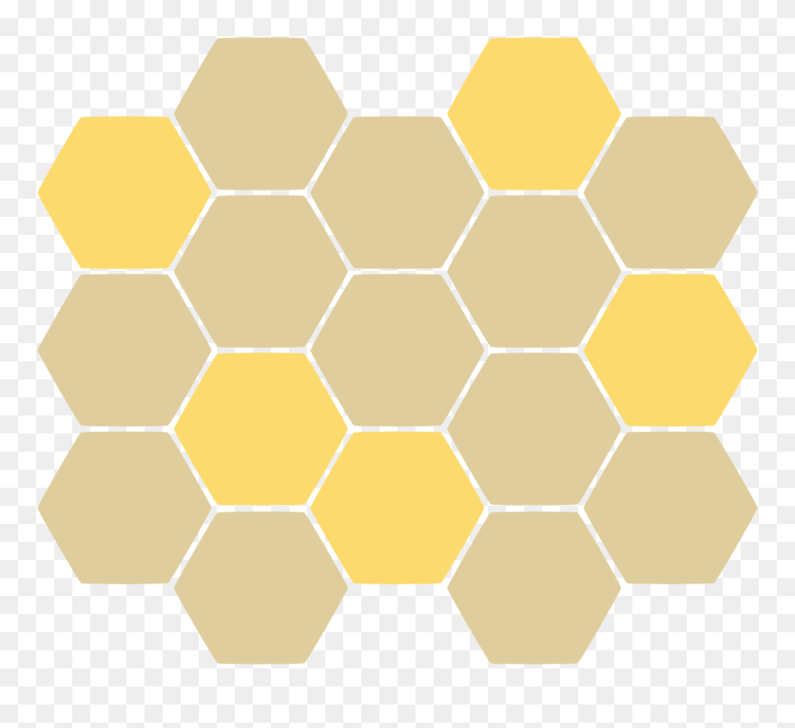Bears, Honney And Bees Clipart - Hexagon Pattern - Png Download