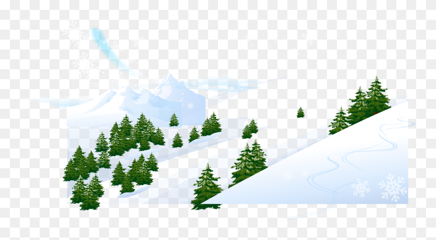 Snow Winter Photography Clip Art Posters Background - Winter Background Green Clipart - Png Download
