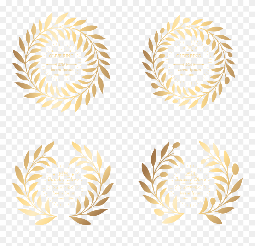 Wheat Clipart Olive Branch - Gold Olive Leaf Vector - Png Download