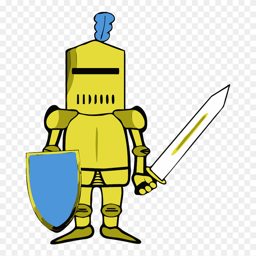 Knight In Golden Armor Clipart - Transparent Knight Clipart - Png Download