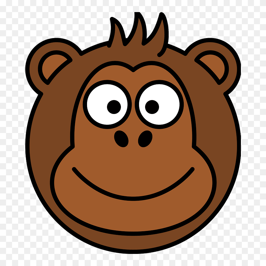 Cartoon Monkey Face Clipart - Monkey Head Clipart - Png Download