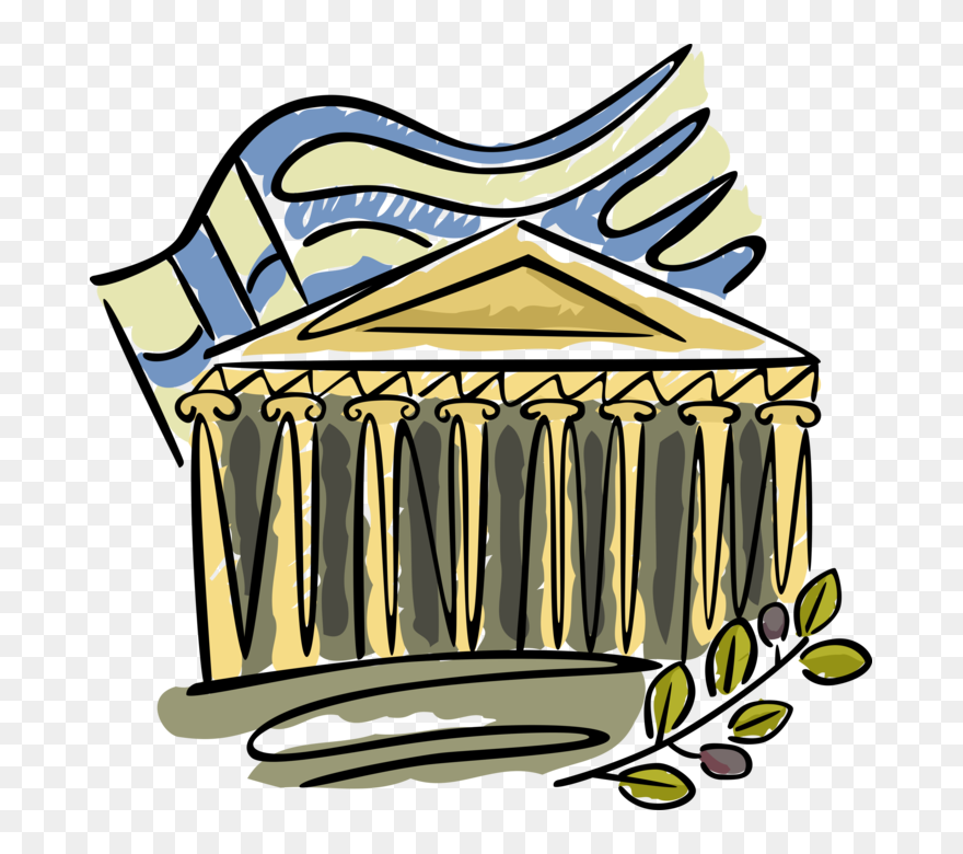 Vector Illustration Of Classical Greece Acropolis Parthenon - Parthenon Illustration Clipart