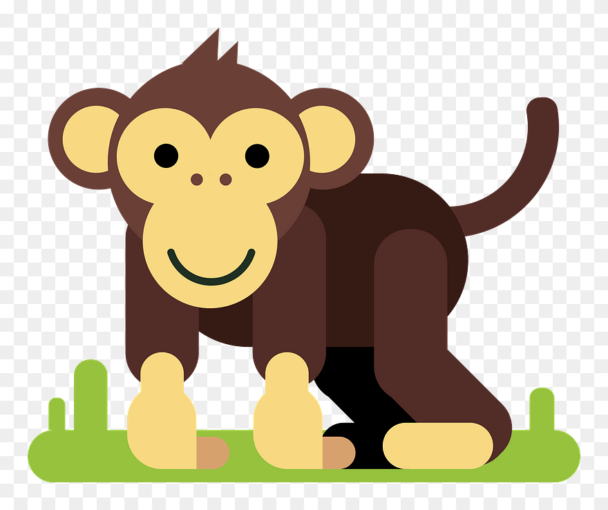 Monkey On Grass Clipart - Whats Missing Or Wrong - Png Download