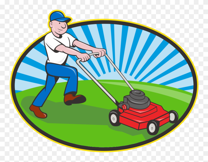 Lawn Mowers Clip Art Vector Graphics Image - Lawn Mowing Cartoon - Png Download