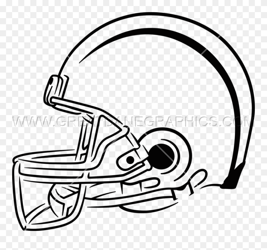 Football Helmet Clipart Black And White Clip Freeuse - Football Helmet Left Side Drawing - Png Download