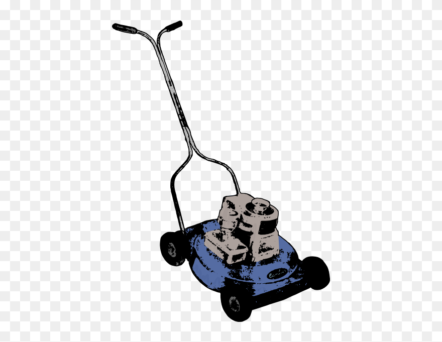 Blue Lawn Mower - Lawn Mower Clipart