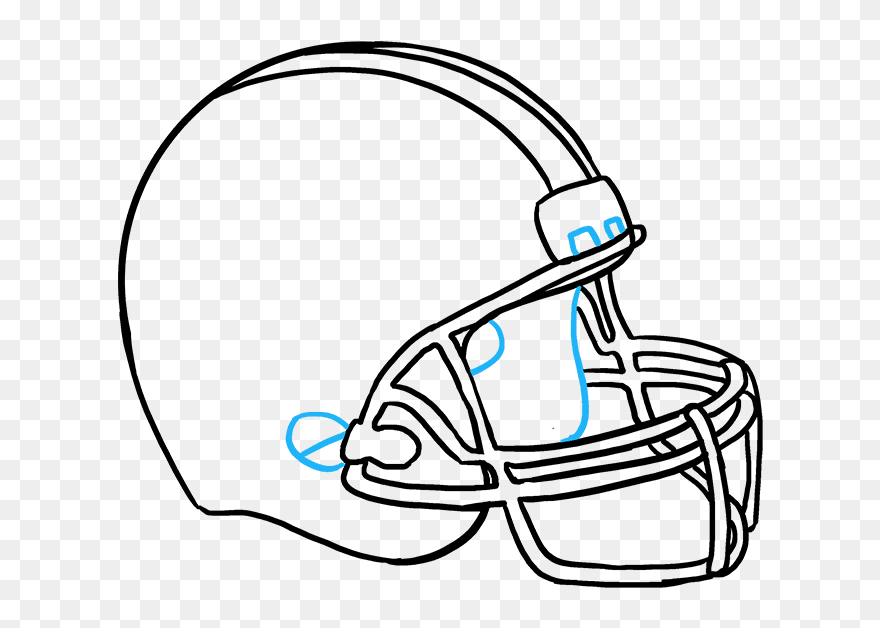 How To Draw Football Helmet - Easy Drawing Of A Football Helmet Clipart
