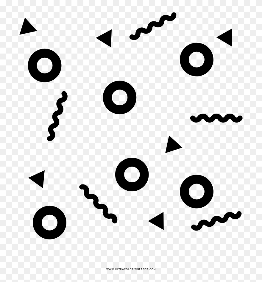 Coloring Page Bokamosoafrica Org - Confetti Clipart Clack White - Png Download