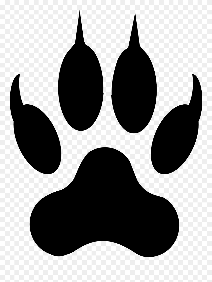Silhouette,paw,snout - Jaguar Paw Clipart - Png Download